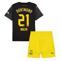 Borussia Dortmund Donyell Malen #21 Udebanesæt Børn 2024-25 Kortærmet (+ Korte bukser)